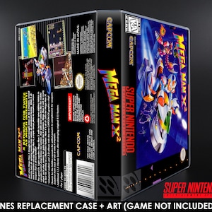 Mega Man X2 - SNES Horizontal Case - No Game - Replacement Storage Case & Box Art X 2