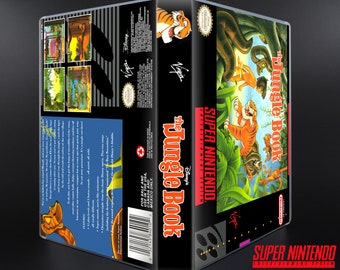 El libro de la selva - SNES - Sin juego - Caja de almacenamiento de juegos de reemplazo horizontal y arte de caja