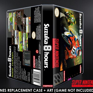 Suzuka 8 Hours - SNES Horizontal Case - No Game - Replacement Storage Case & Box Art