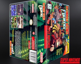 Donkey Kong Country - SNES Horizontal Case - No Game - Replacement Storage Case & Box Art