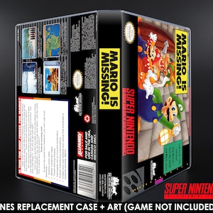 Mario is Missing - SNES Horizontal Case - No Game - Replacement Storage Case & Box Art