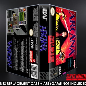 Arcana - SNES horizontale behuizing - geen spel - vervangende opbergdoos en doos Art