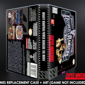 Mighty Morphin Power Rangers The Movie - SNES Horizontal Case - No Game - Replacement Storage Case & Box Art
