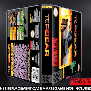 Top Gear - SNES Horizontal Case - No Game - Replacement Storage Case & Box Art