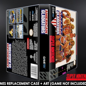 American Gladiators SNES Horizontal Case No Game Replacement