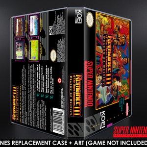 Romance of the Three Kingdoms III 3 Dragon of Destiny - SNES Horizontal Case - No Game - Replacement Storage Case & Box Art