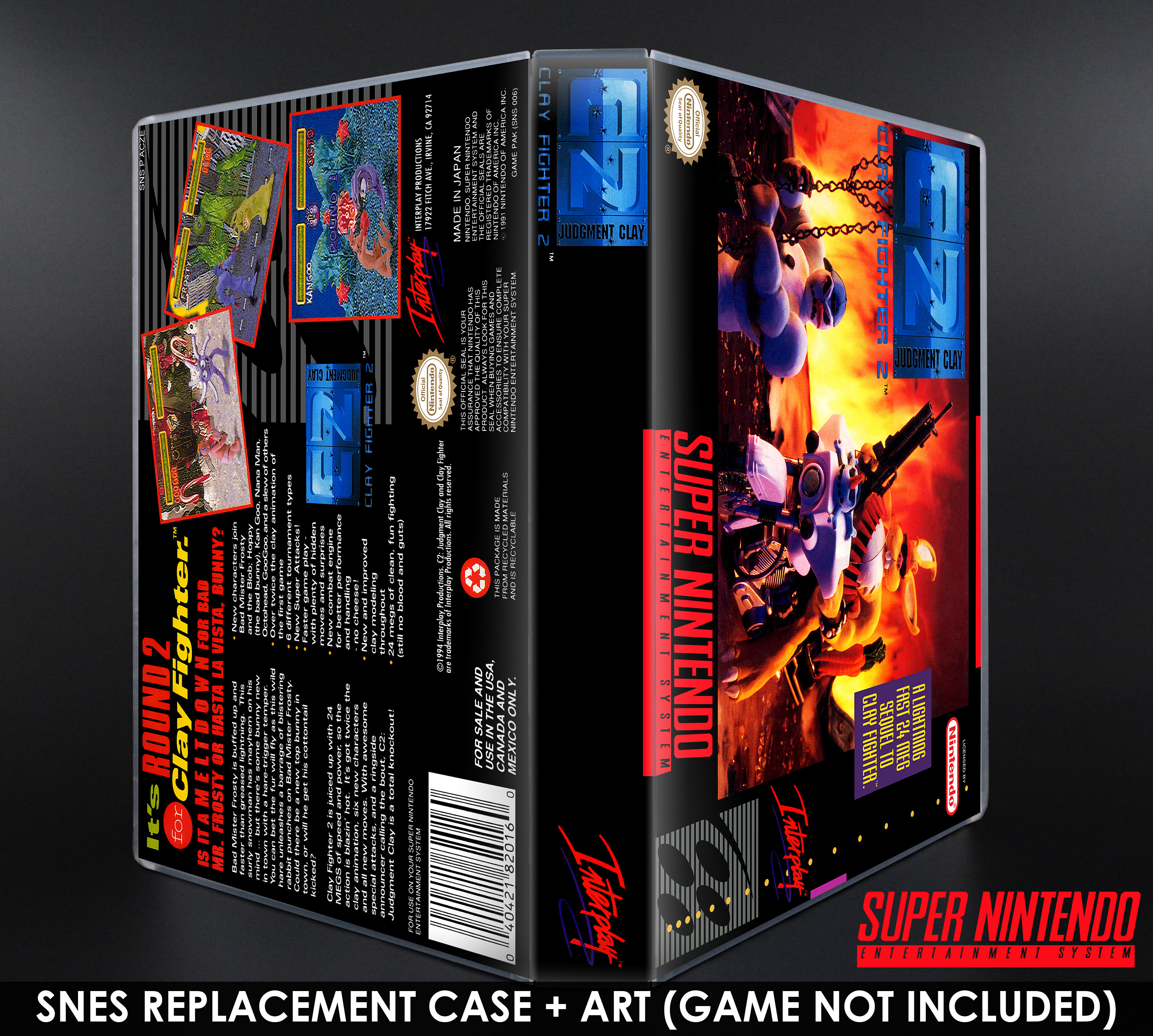 Clayfighter C2 Judgment Clay SNES Horizontal Case No Game