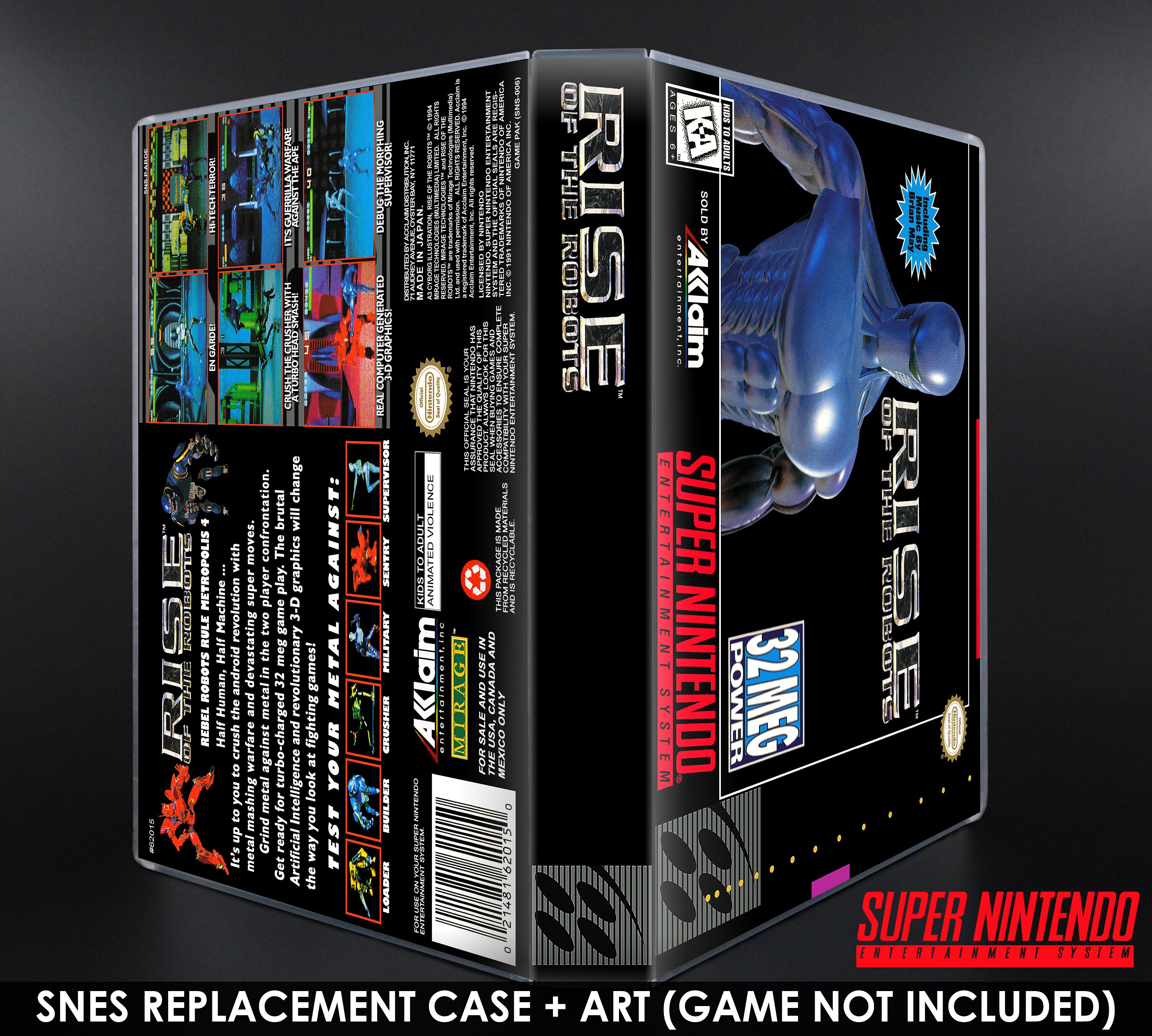 Rise of the Robots - SNES Horizontal Case - No Game