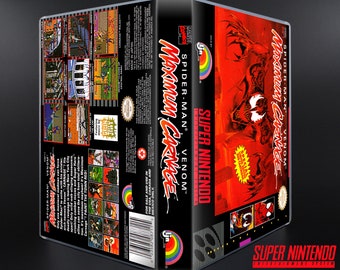 Maximum Carnage - SNES Horizontal Case - No Game - Replacement Storage Case & Box Art