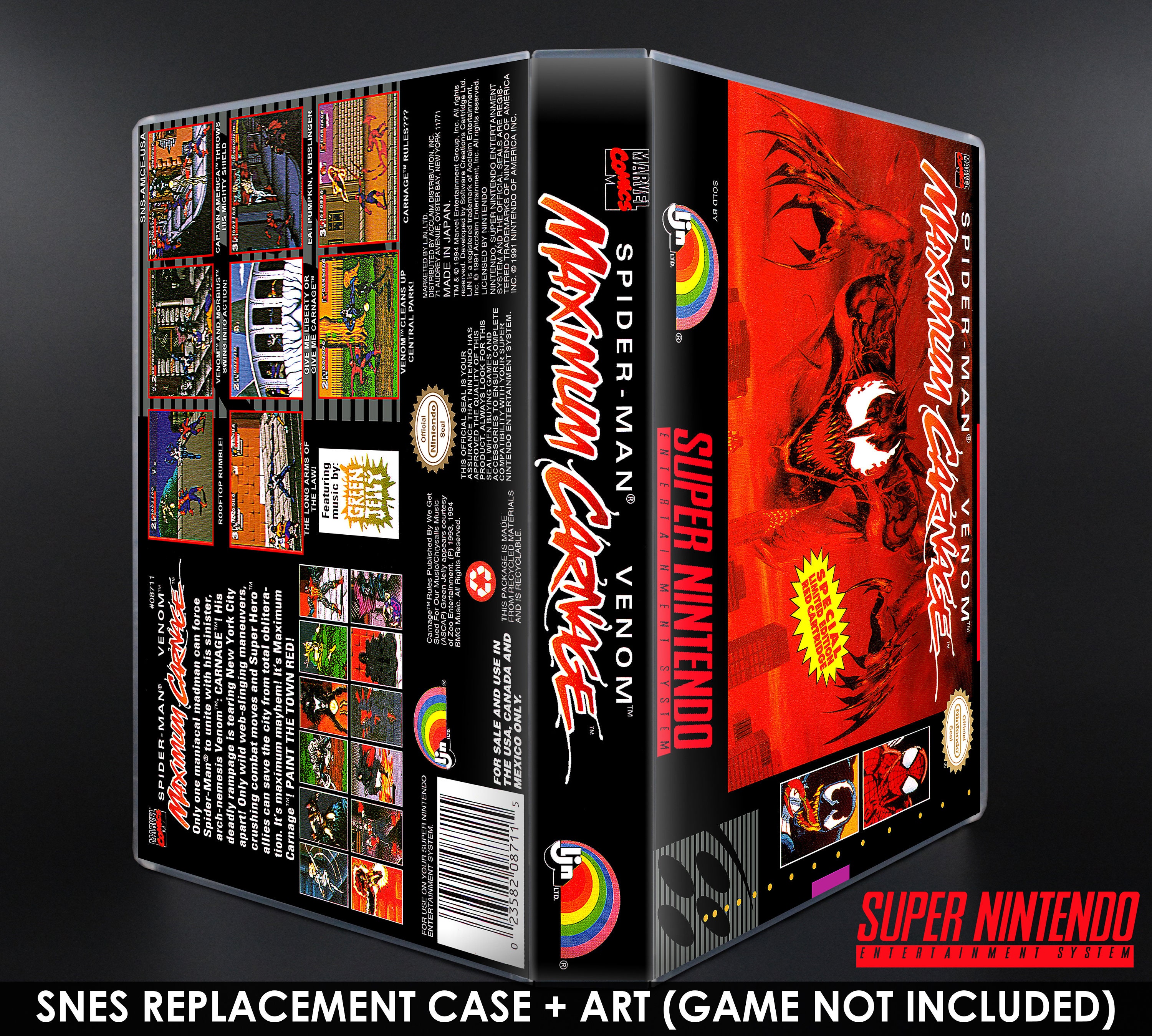 少年漫画 Custom Order for SAM - 5 M + 2 S cases Maximum Carnage - SNES Horizontal Case - No Game