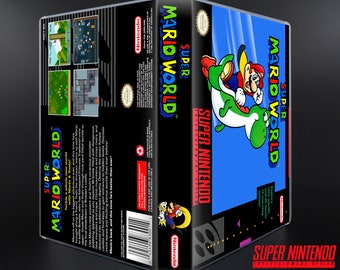 Super Mario World - SNES Horizontal Case - No Game - Replacement Storage Case & Box Art