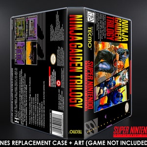 Ninja Gaiden Trilogy - SNES Horizontal Case - No Game - Replacement Storage Case & Box Art