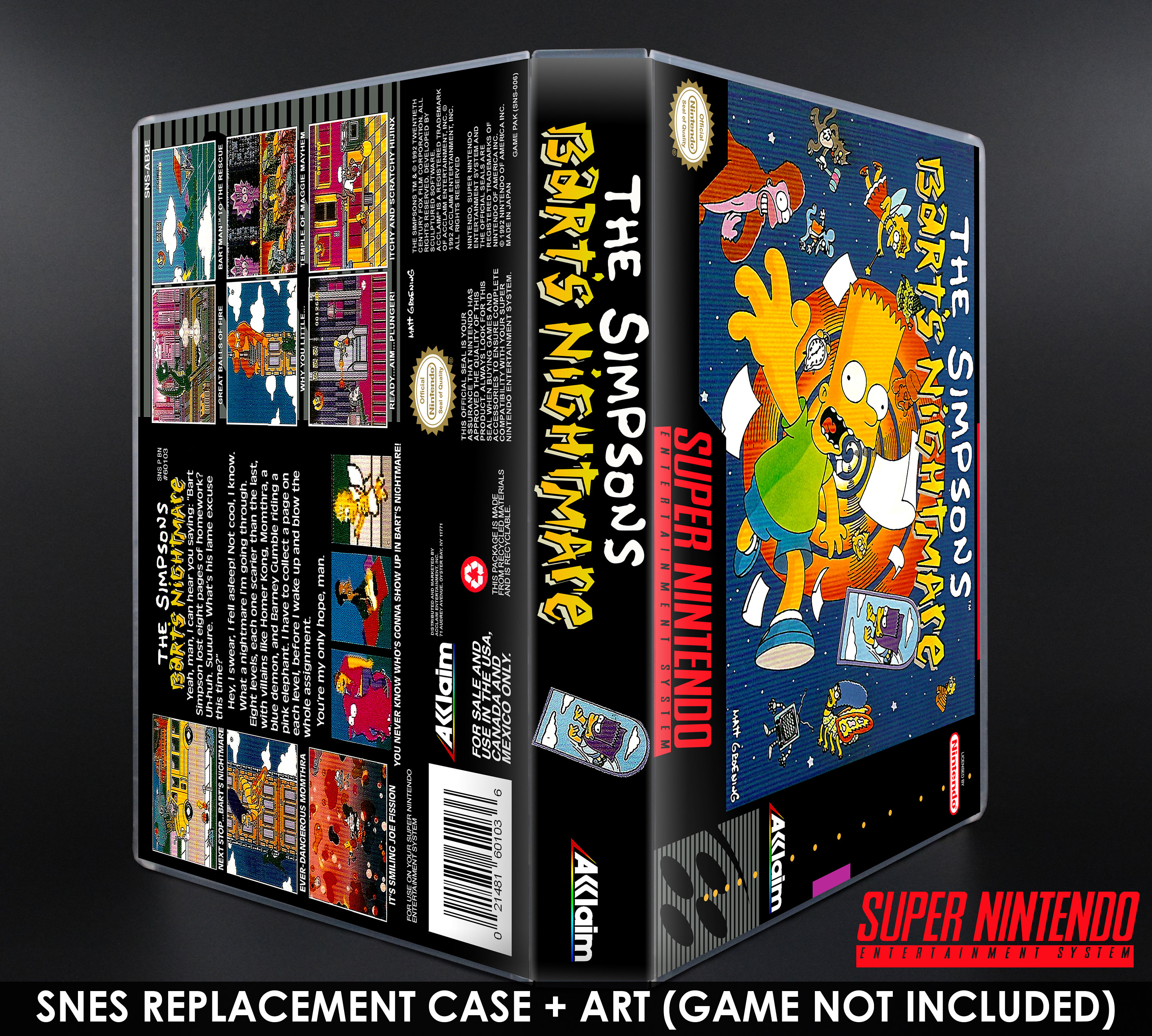 The Simpsons Bart's Nightmare SNES Horizontal Case No Game