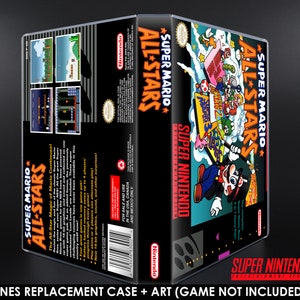 Super Mario All-Stars - SNES Horizontal Case - No Game - Replacement Storage Case & Box Art