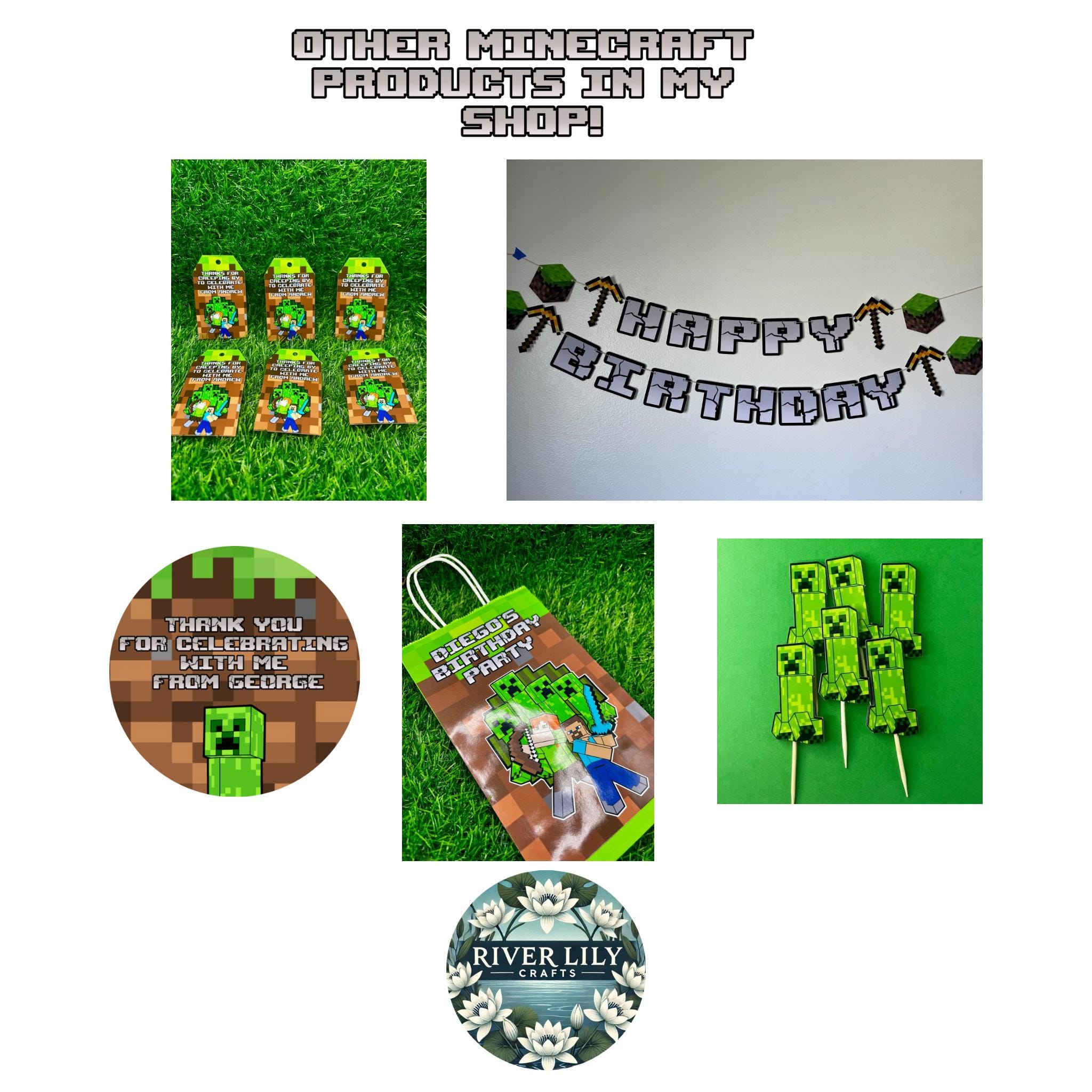 Glossy Custom Minecraft Favor Tags