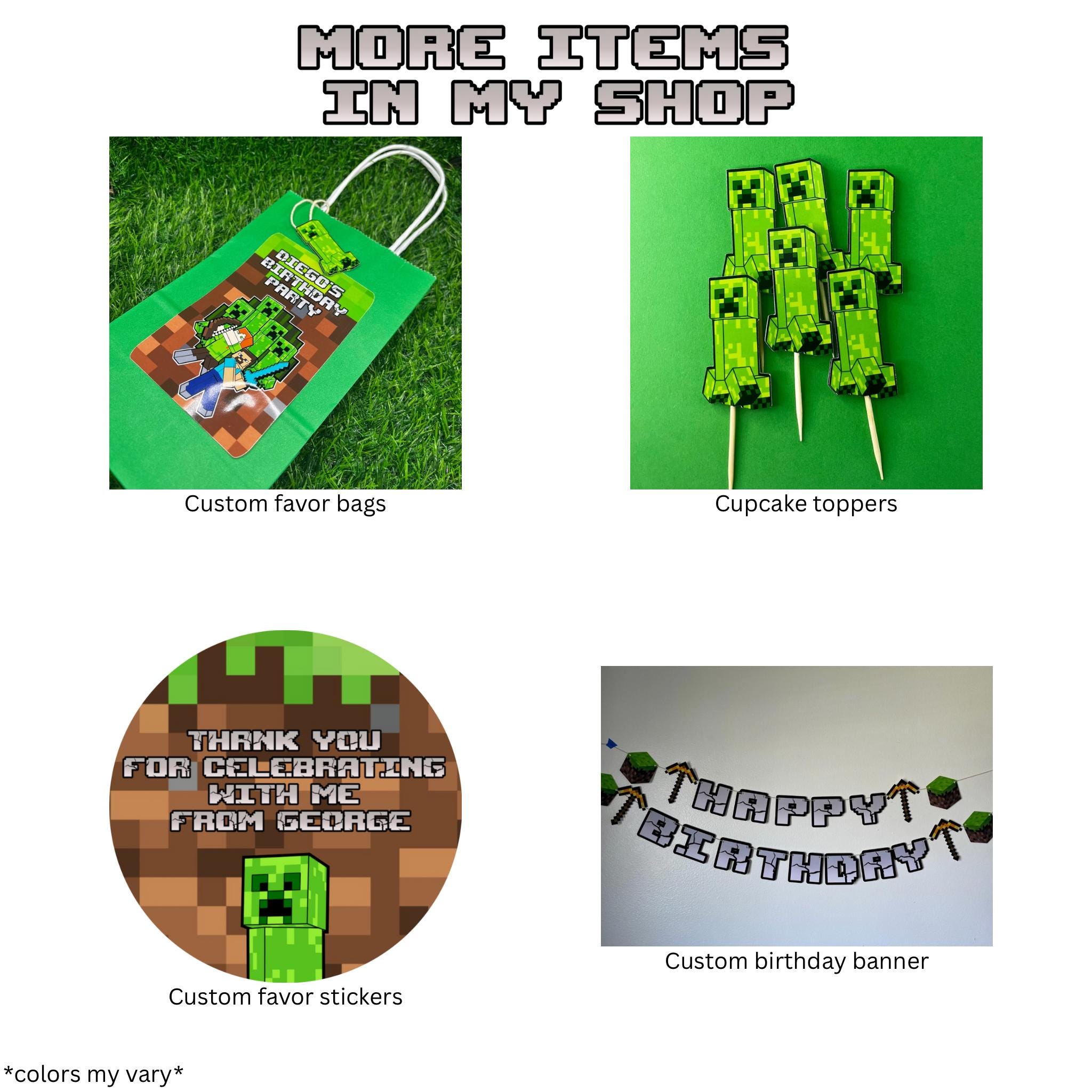 Glossy Minecraft Creeper Toppers