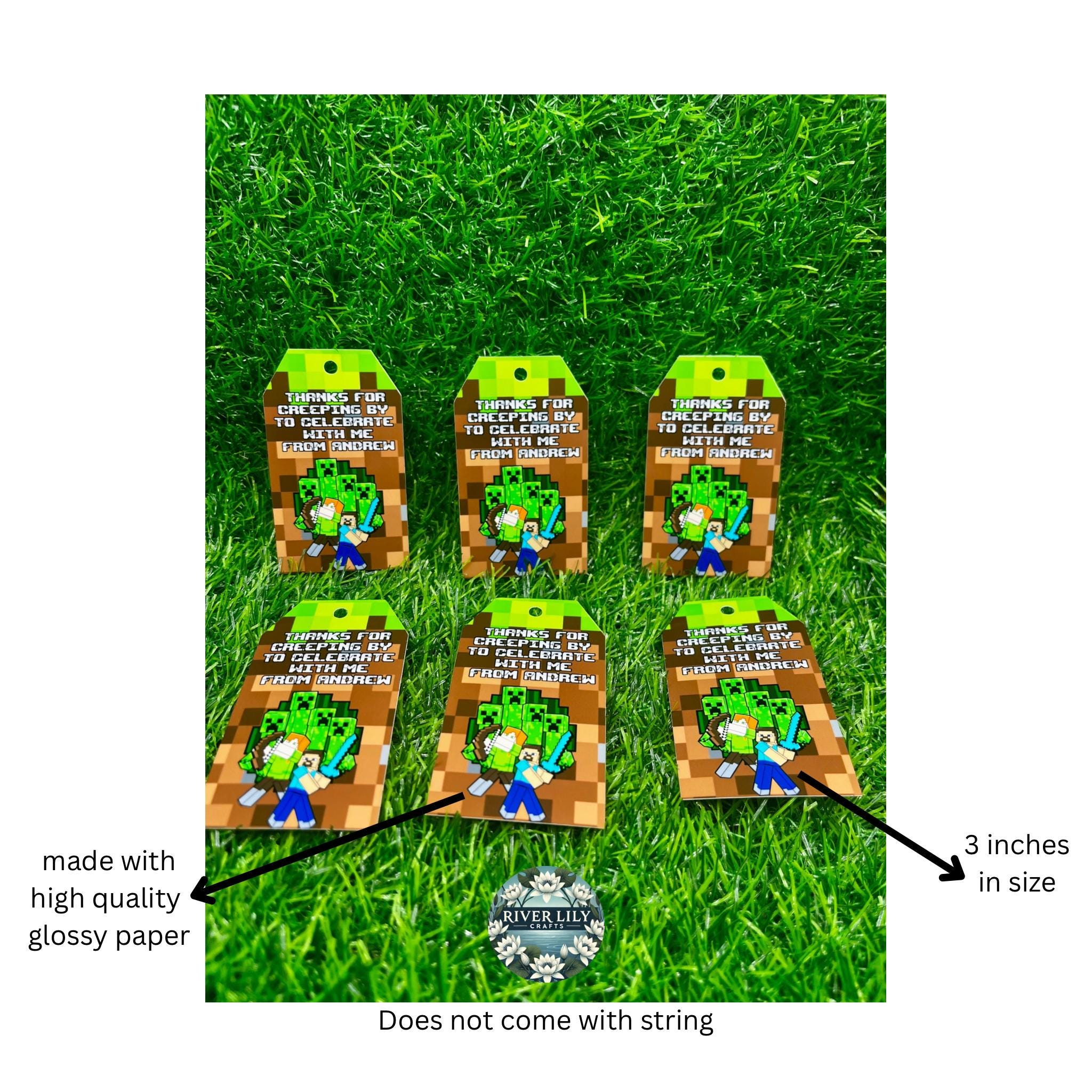 Glossy Custom Minecraft Favor Tags