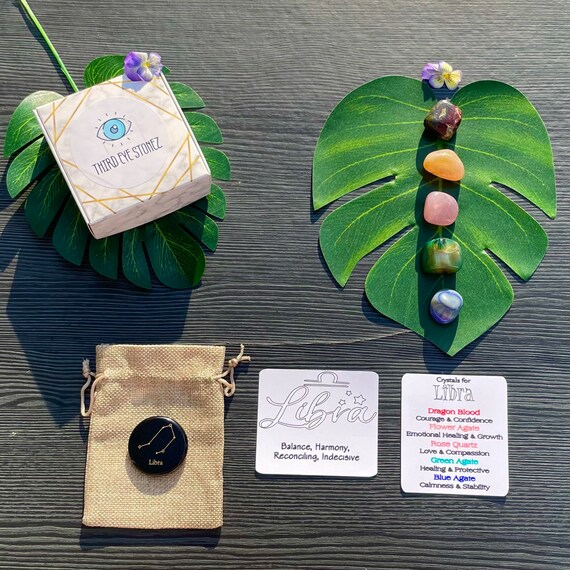 Libra Zodiac Crystals Gift Set, Zodiac Crystal Box, Libra Season, Healing Crystals