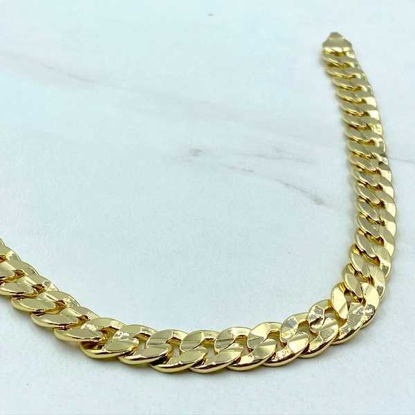 18k Gold Filled 10mm Thickness, 2.5mm Width, Cuban Link Anklet 11 inches Wholesale Prices Supplies