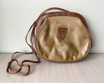Bolso vintage de piel de Burberrys of London: logotipo de caballero ecuestre, fabricado en Italia