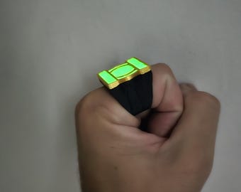Anello di Lanterna Verde che si illumina al buio, anello del potere di Hal Jordan, accessorio per cosplay, gioiello da supereroe che simboleggia la forza di volontà, regalo per gli appassionati di fumetti.