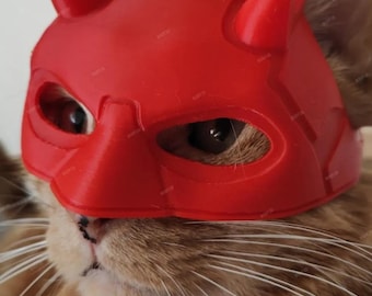 Kattenmasker met heldenthema, huisdierkostuum