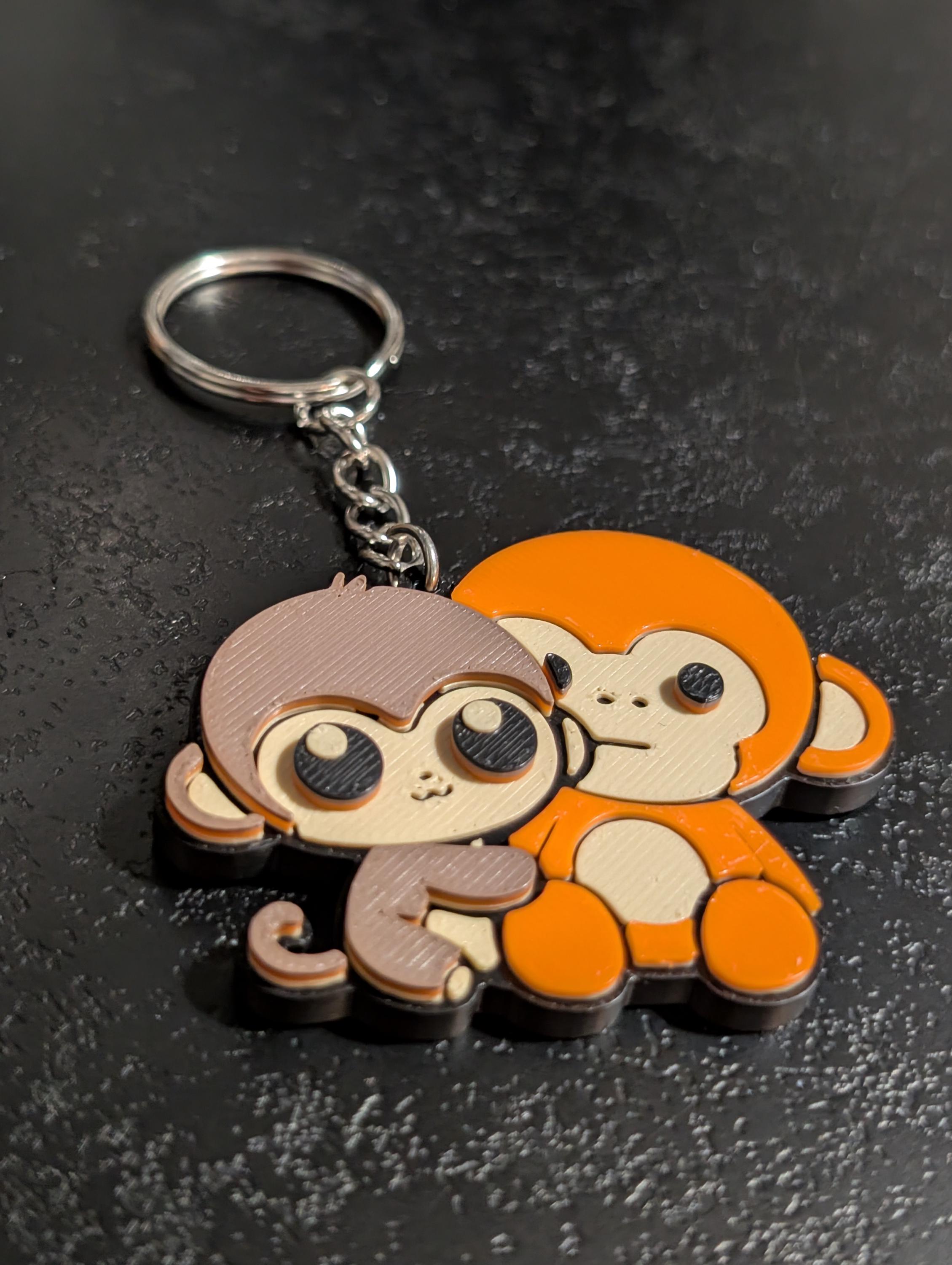 Handmade Punch Monkey Magnet Keychain – Whimsical Plastic Accessory ...