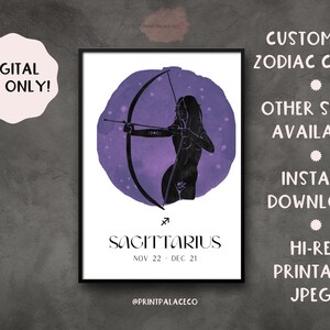 Sagittarius Wall Art | Sagittarius Birthday Gift | Printable Wall Art | Digital File | Personalized Zodiac | Printable Poster