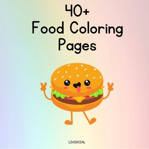 Food Fun for Toddlers: Simple Coloring, Writing & Tracing Book | 40 Designs  | Digital Download