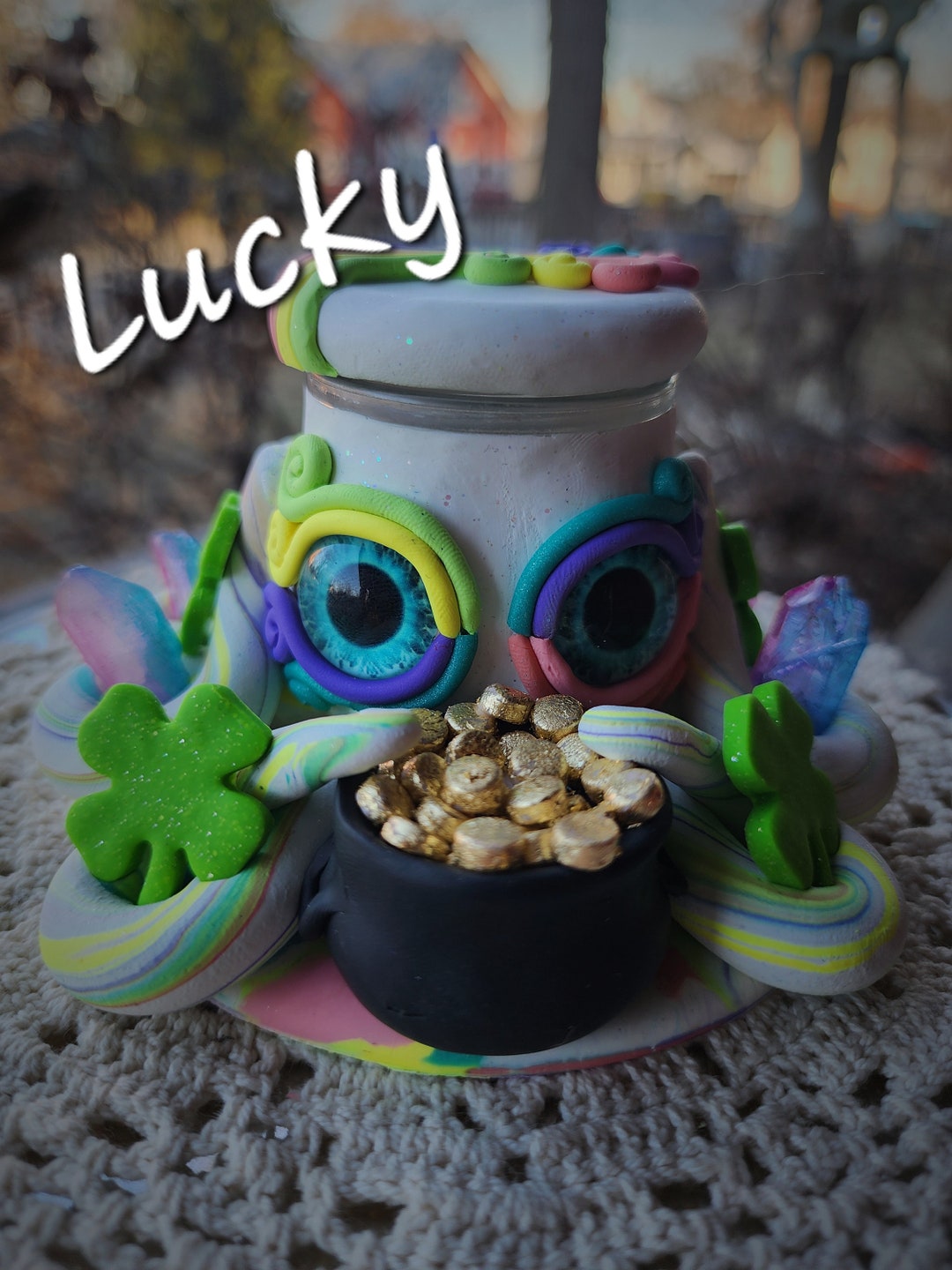 Lucky Inspired Octopus Jar Polymer Clay 2 Oz. Stash Jar/desk Etsy