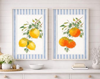 Kitchen Wall Art Set, Fruit Prints, Modern Kitchen Decor, Contemporary Food Art, Vibrant Wall Decor, Dining Room Wall Art, Still Life Art