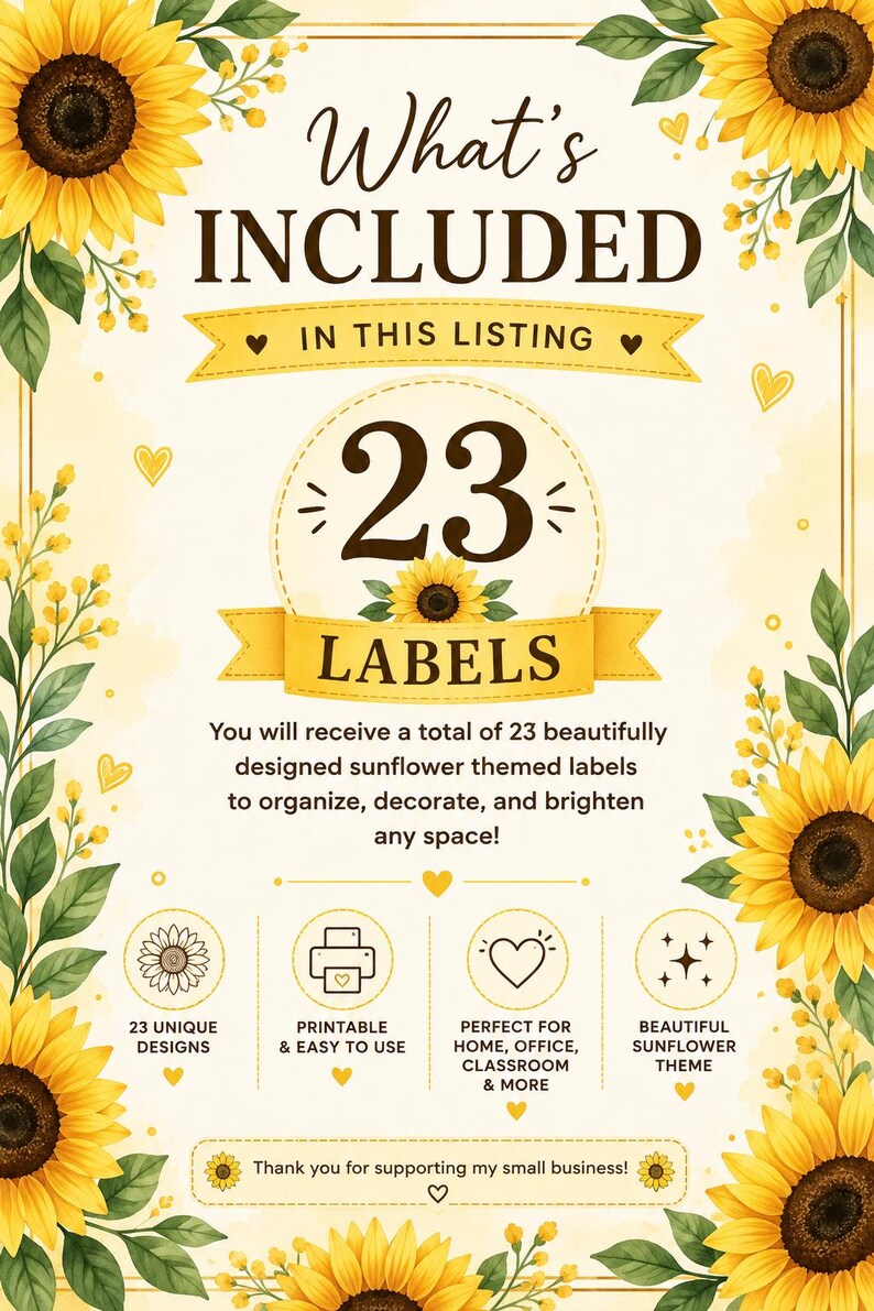 Primitive Sunflower Labels Printable | Farmhouse Farmers Market ...