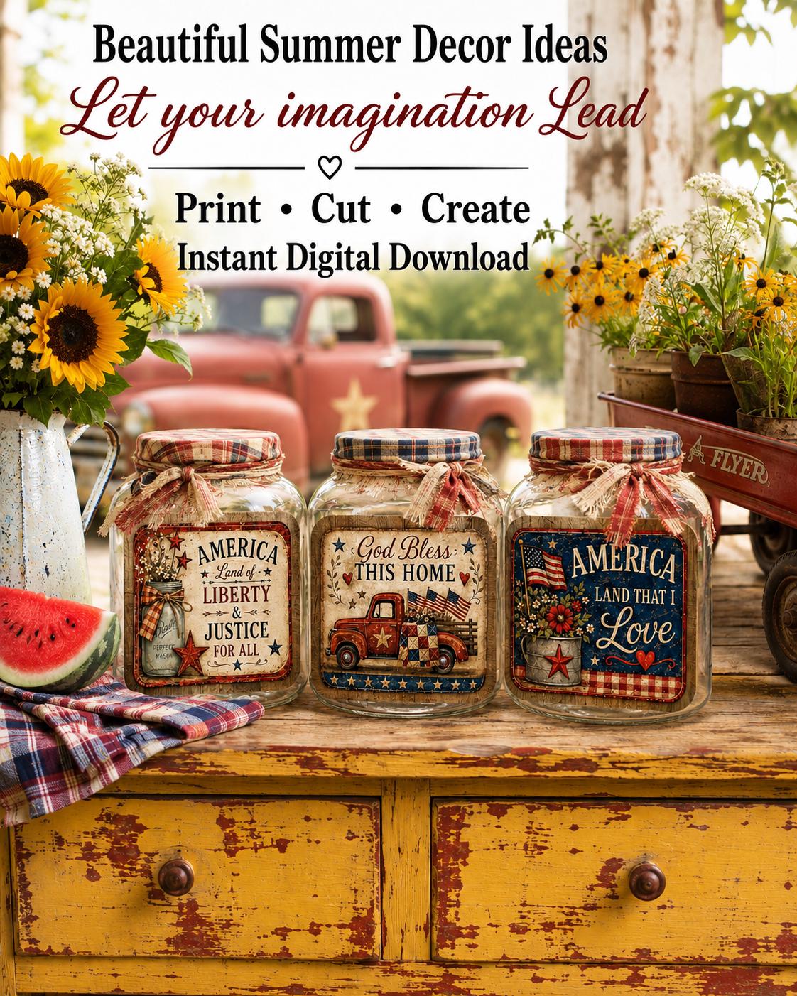 Rustic Product Tags Primitive Americana Labels Printable, Rustic Farmhouse Gift Tags, Mason ...