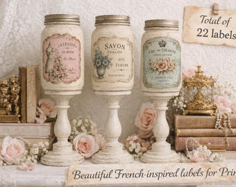 Printable Shabby chic Tags / Wedding Decor Labels / Vintage Tea Party Tags / Paris Boutique Labels / Bridal Shower Favor Tags