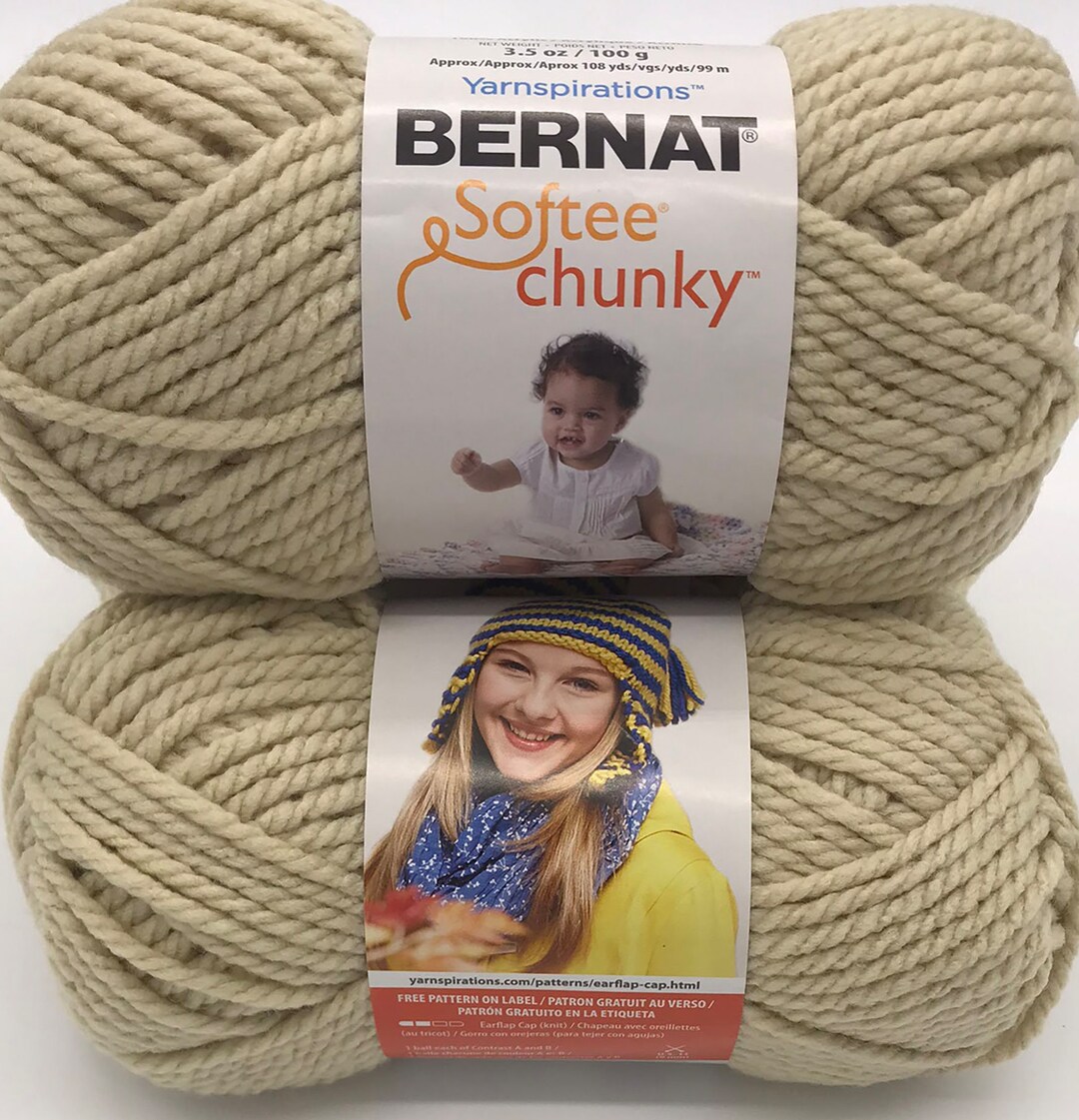 Bernat Softee Chunky Yarn Linen Stillness Wine Etsy