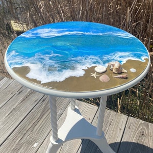 Side TABLE with OCEAN WAVES