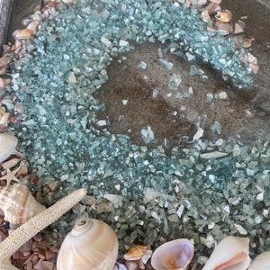 WAVE  Crushed Glass/Shell Framed Art