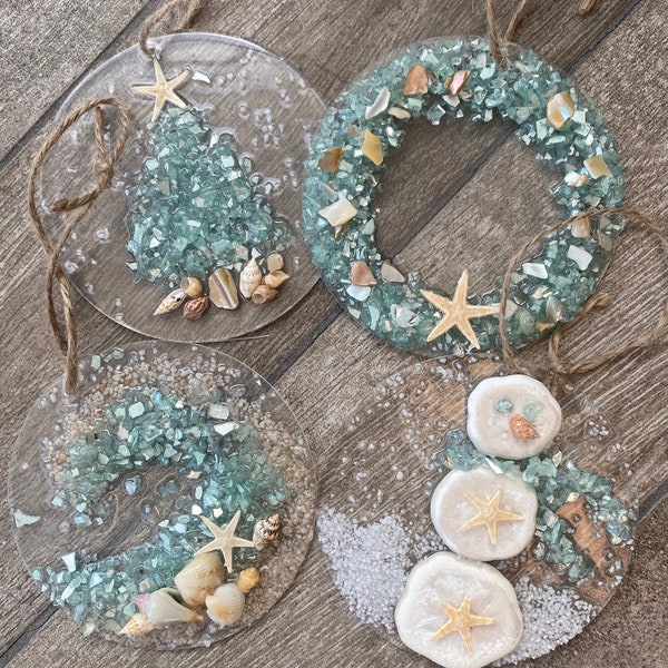 Coastal Suncatcher/Christmas Ornament- SET OF 4