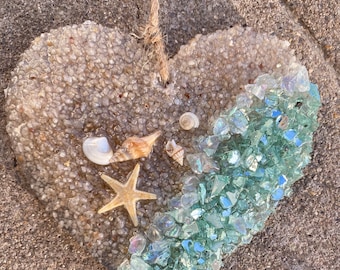 Coastal HEART/ BEACH  Sun catcher/Ornament