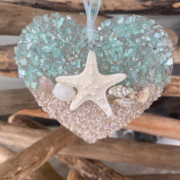 Coastal HEART Starfish  Suncatcher/Ornament