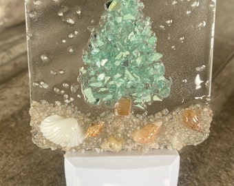 COASTAL CHRISTMAS TREE Aqua Night Light