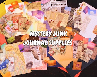 Mystery Junk Journal Supply Pack Scrapbook, Stickers, Paper Variety