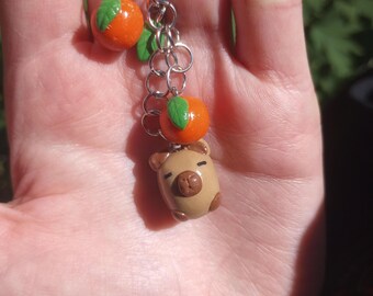 Handmade Capybara Phone Charm Polymer Clay Cell Phone Accessory