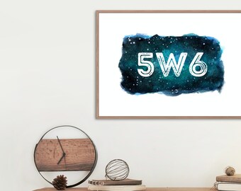 Enneagram 5w6 Digital Print | Thoughtful & Loyal Thinker Art | Galaxy-Inspired Enneagram Poster