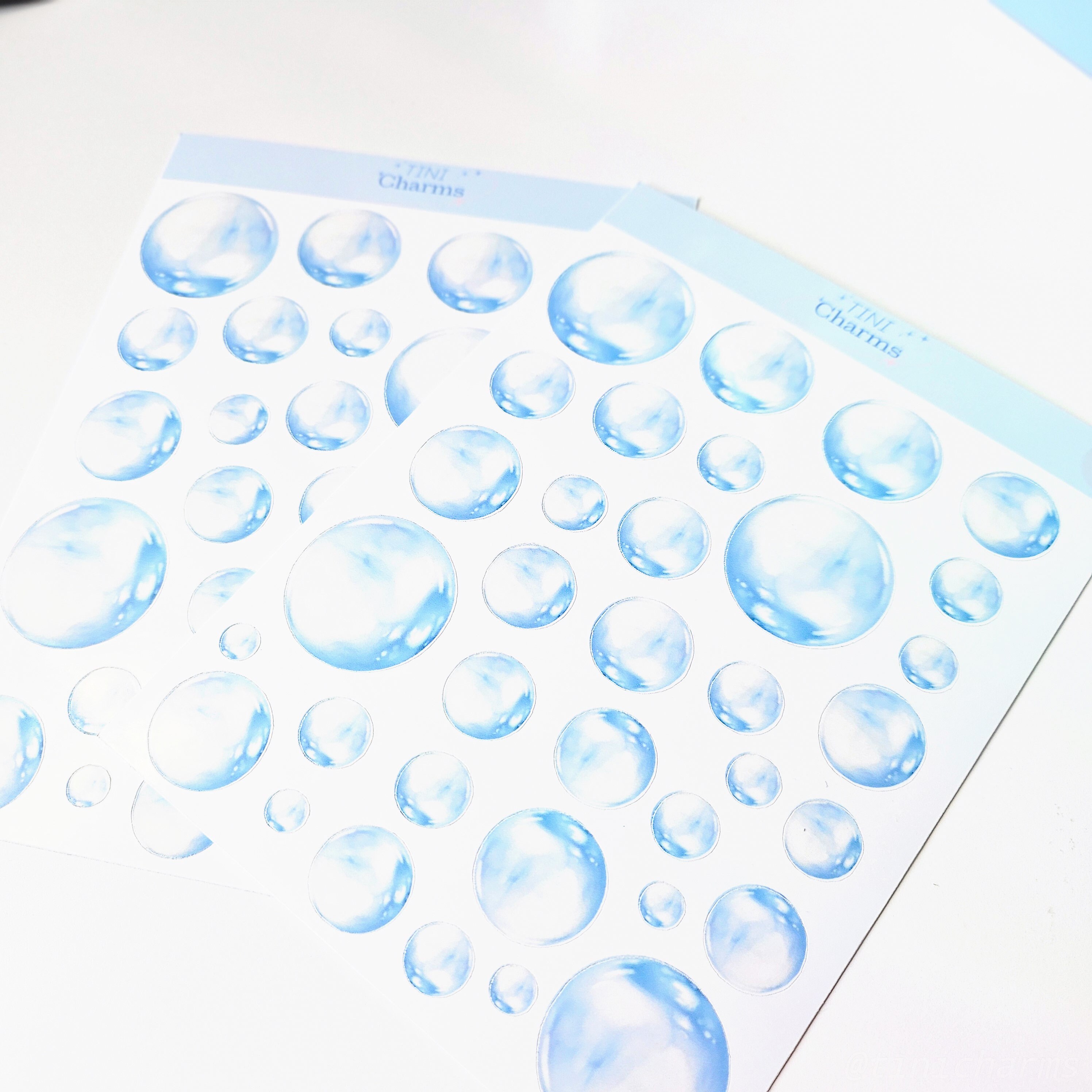 Bubble Deco Stickers: Blue Cute Sticker Sheets, Cute Bubble Stickers ...