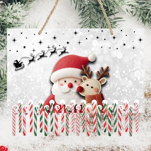 CANDY CANE COUNTDOWN Sublimation Blanks - Advent Calendar Door Hangers - Pink Christmas png - Candy Cane png - Candy cane sublimation png