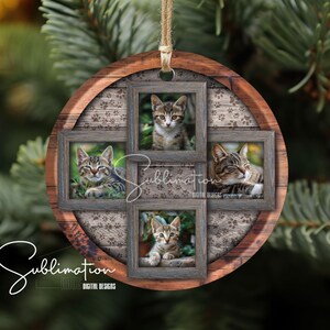 Cat Frame Ornament Personalized Cat 4 Frames Ornament - Custom Pet Christmas Keepsake - Unique Cat Gift for Cat Lovers Custom Cat Pictures