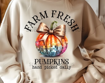 Disco Pumpkin PNG: Farm Fresh Fall Design (Digital Download)