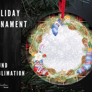 Set of 5 - Holiday Christmas Ornament Holiday Ornament, Christmas Ornament, Holiday Ornament Sublimation PNG Ornament