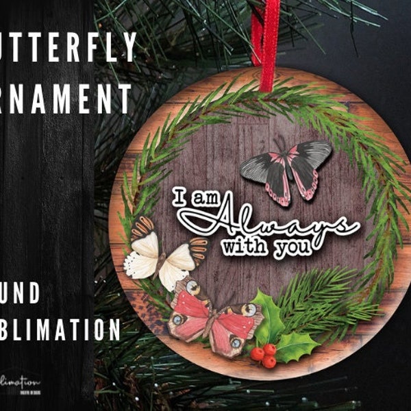 Butterfly Ornament Christmas Ornament Holiday Ornament, Christmas Ornament, Holiday Ornament Sublimation PNG Butterfly Memorial